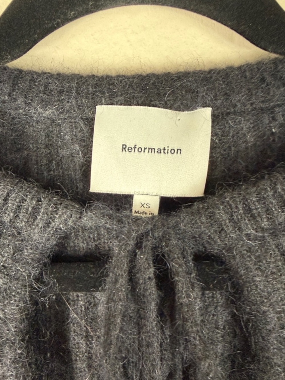 Reformation Rebecca Cashmere Alpaca Tie Front Cardigan - Picture 6 of 8